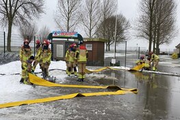 Overstroming op Slobbeland in Volendam
