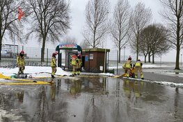Overstroming op Slobbeland in Volendam