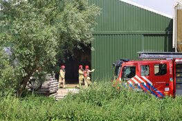 Brand in loods van agrarisch bedrijf in Edam