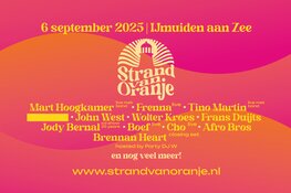 Strand van Oranje: Groots muziekspektakel op 6 september
