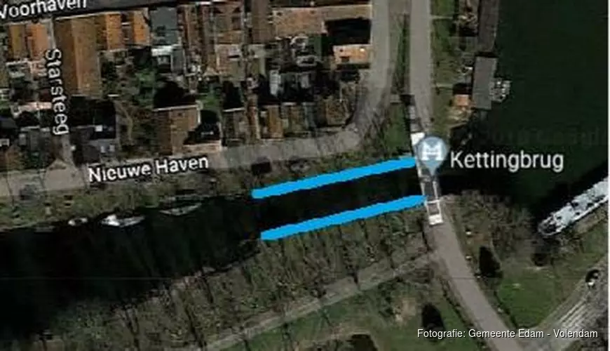 Stremming vaarwater Nieuwehaven door kadewerkzaamheden